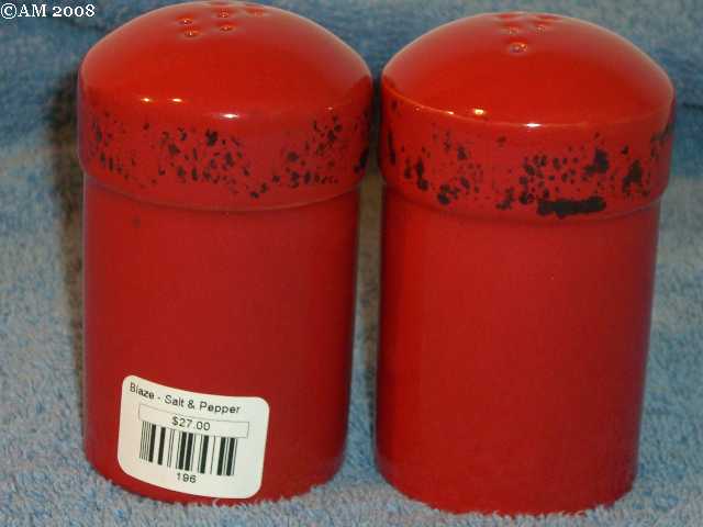 Colorworks table top shakers glazed flame